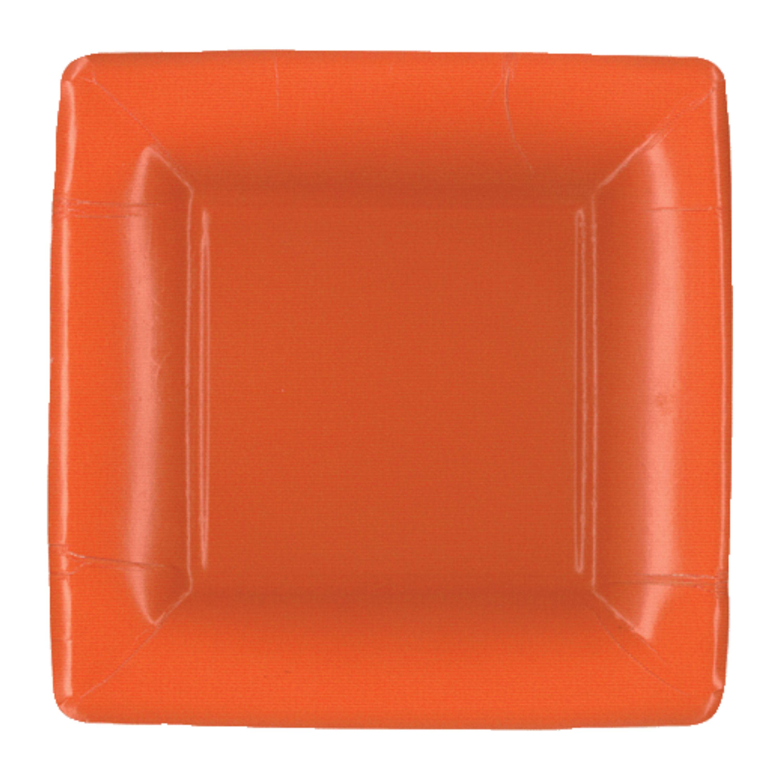 Caspari Grosgrain Square Square Paper Salad & Dessert Plates – Orange - 8pk