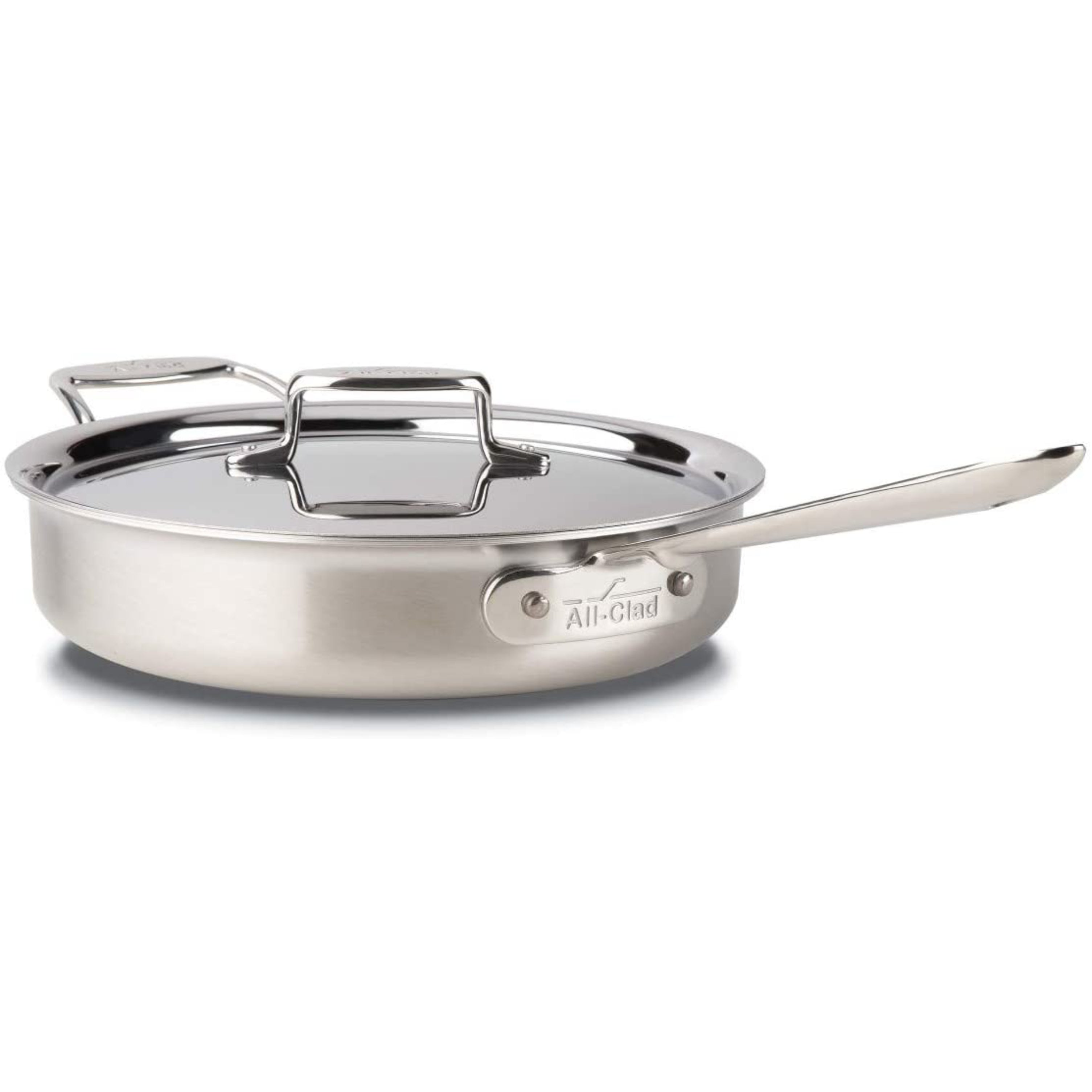 All-Clad D5 Brushed Stainless Steel Saute Pan With Lid – 3qt