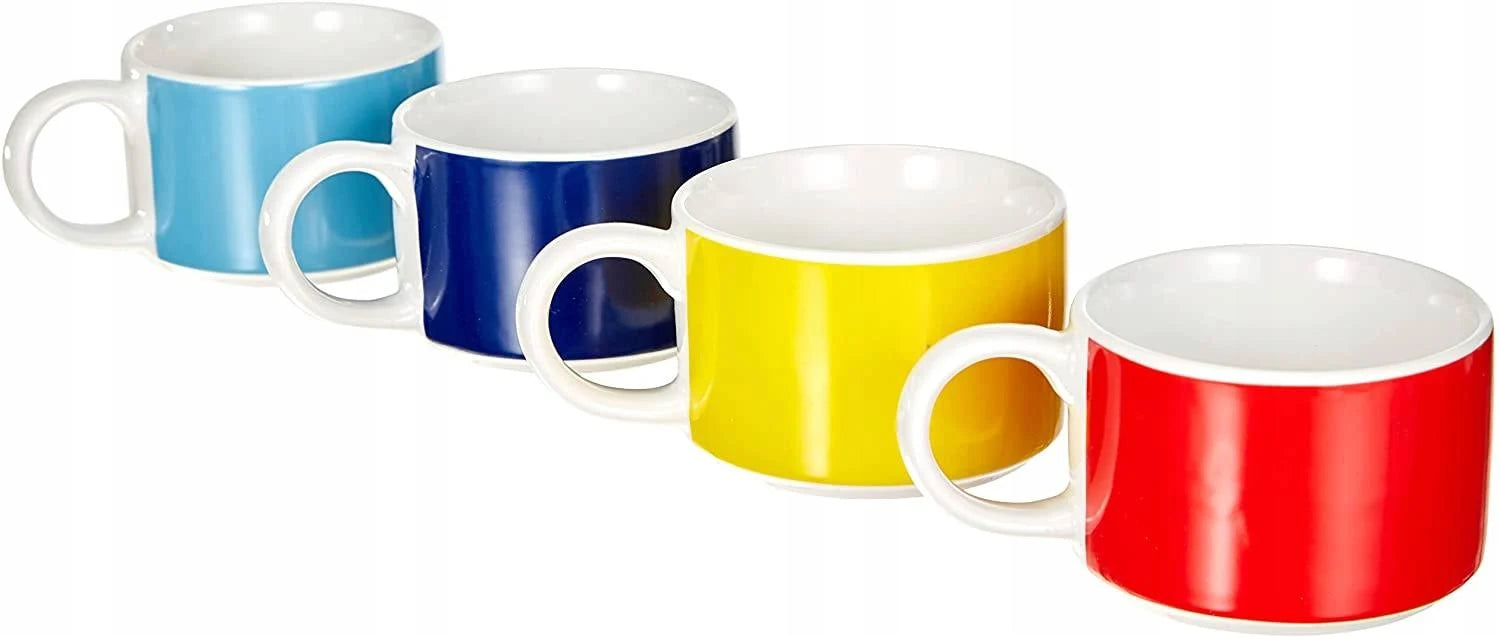 Bialetti Cappuccino Cups with Stand – Multicolor – Set of 4