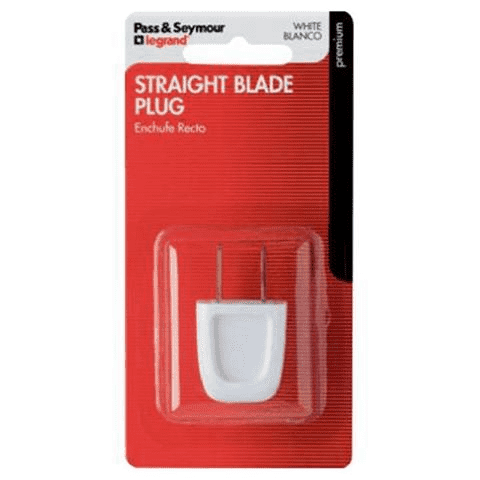 Straight Blade Easy Electrical Plug – White