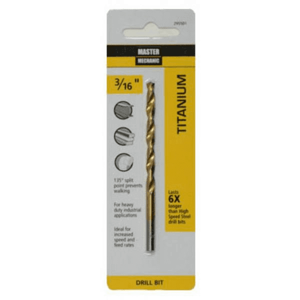 3/16 x 3-1/2 Inch Titanium Drill Bit