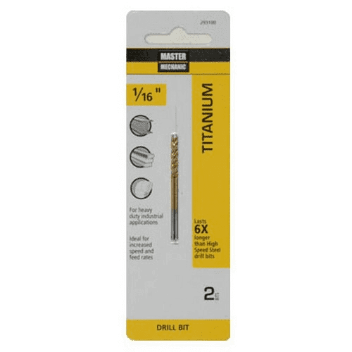 1/16 x 1-7/8 Inch Titanium Drill Bit – 2 Pack
