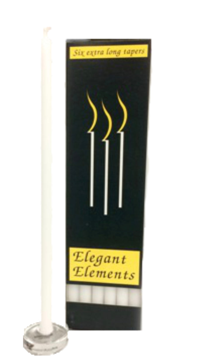 Elegant Candle White .5" X 10" – PACK 6