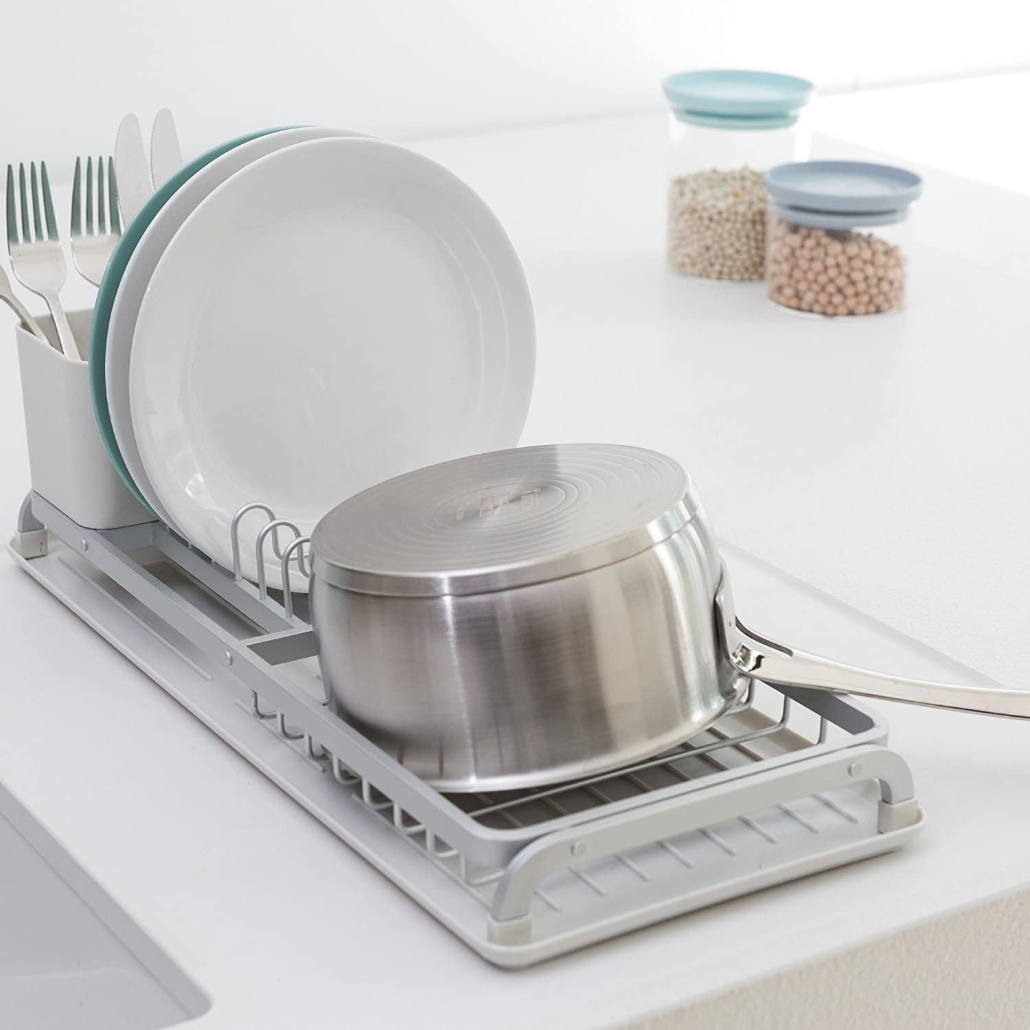 Brabantia Compact Dish Drying Rack – Light Gray