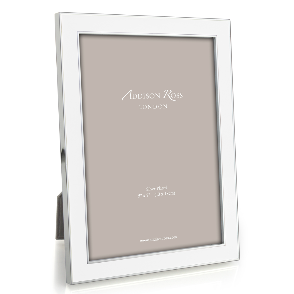 Addison Ross White Enamel Photo Frame, 5" x 7"