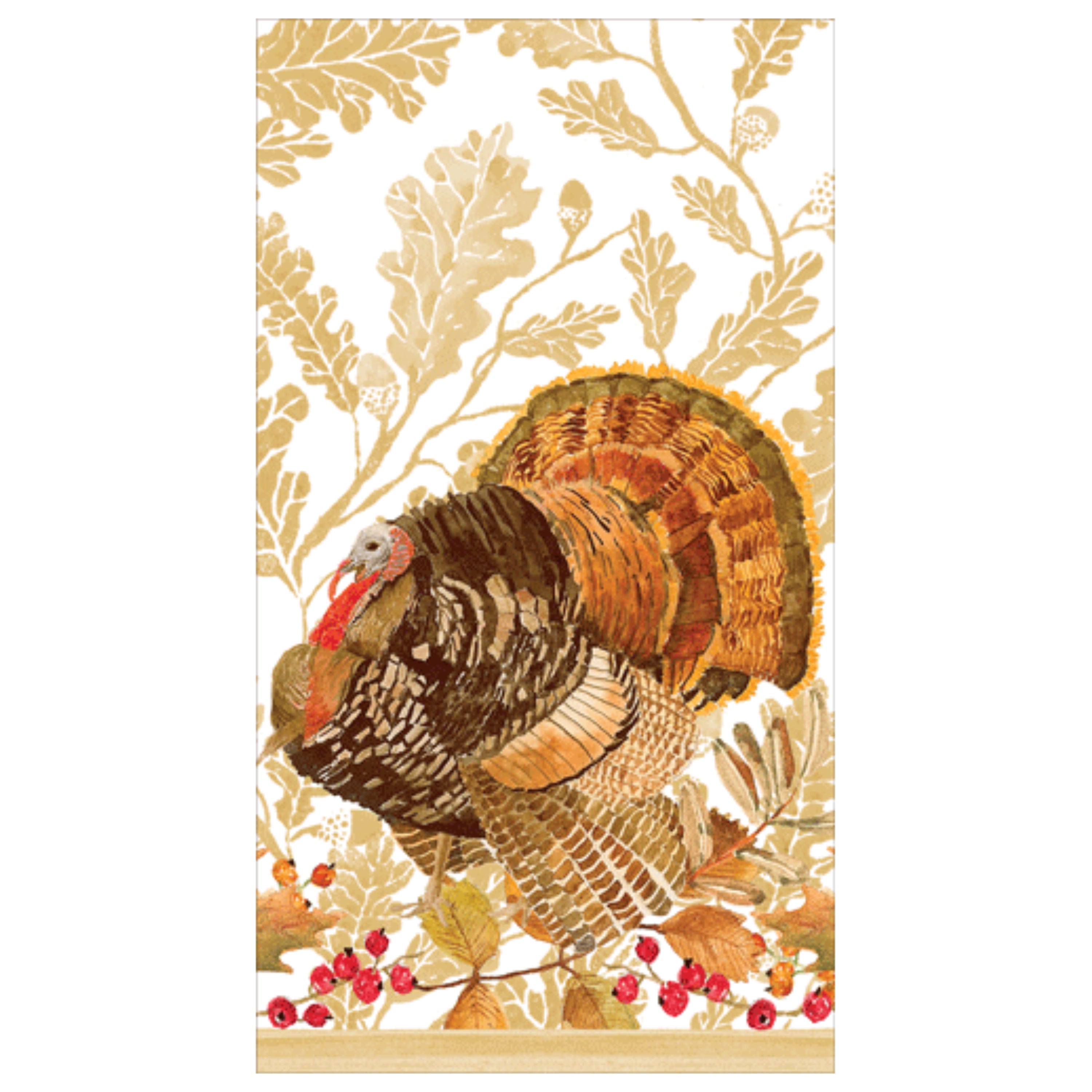 Caspari Woodland Turkey Paper Guest Towel – 15pk