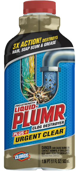 Liquid-Plumr Clog Destroyer Plus+ Urgent Clear, 17 oz
