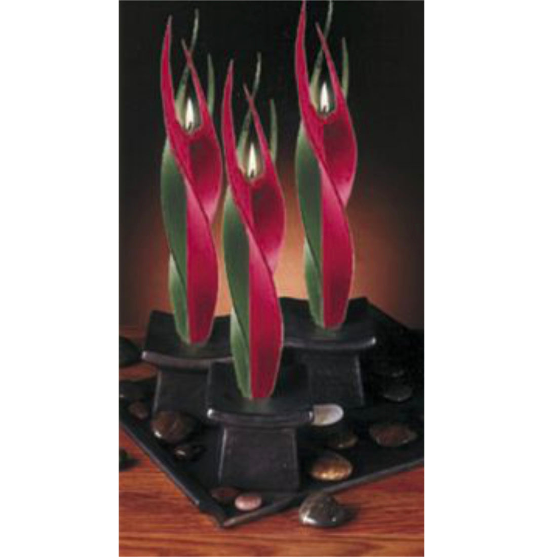 Dadant Holiday Beeswax Feathered Green & Red Twist Candles – 12" – 2pk
