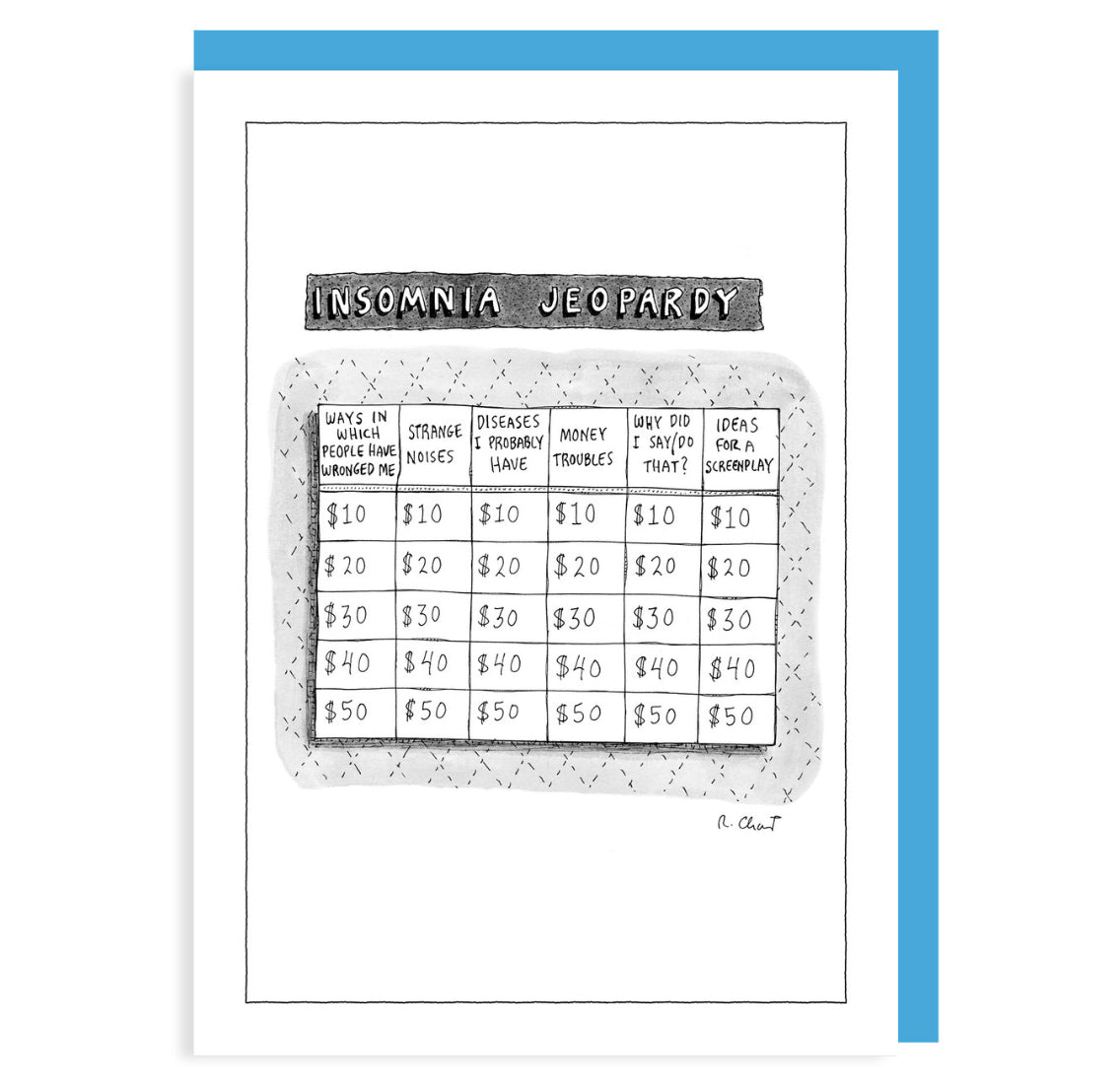 New Yorker Note Card - Insomnia Jeopardy