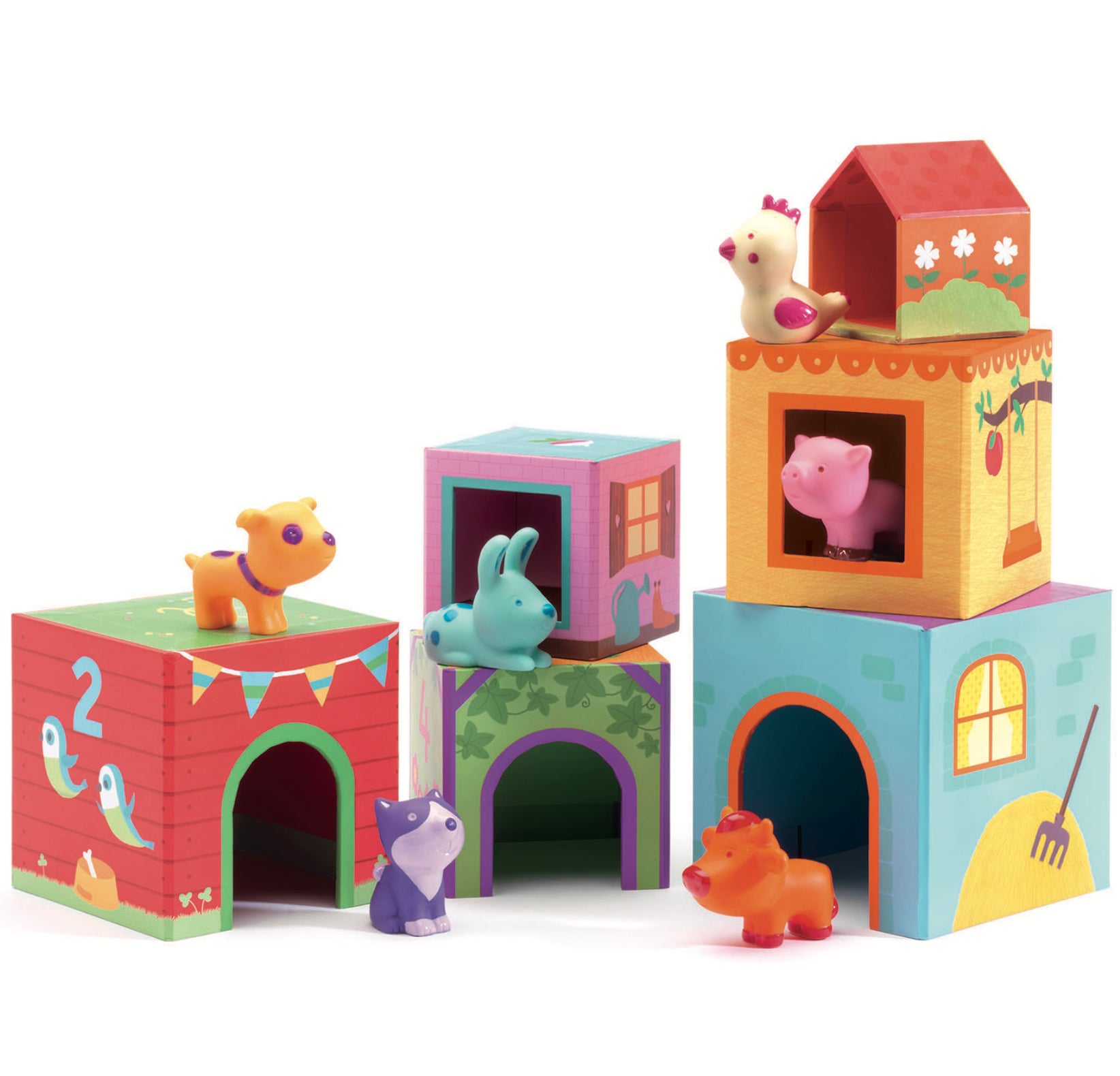 Djeco Topanifarm Towers and Blocks Set