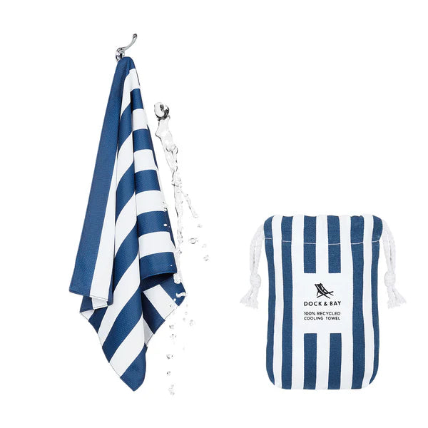 Dock & Bay - Cooling Gym Towel - Whitsunday Blue Striped