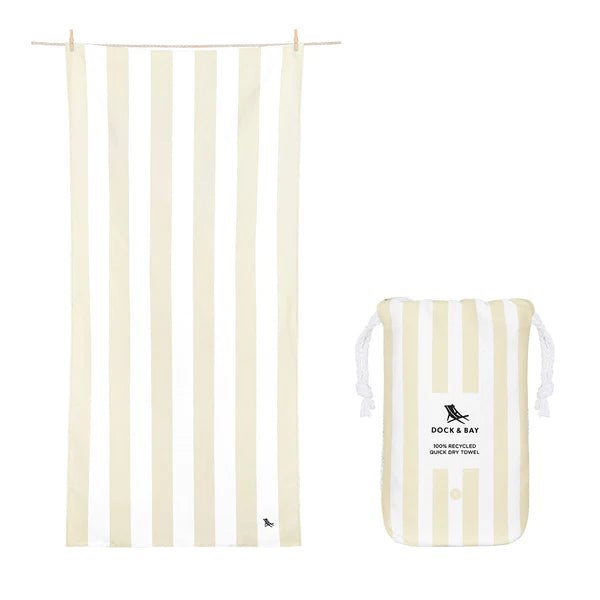 Dock & Bay Quick Dry Towel - Cabana - Bora Bora Beige – 63" x 35"