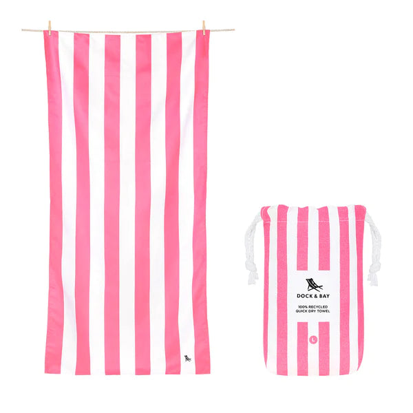 Dock & Bay Quick Dry Towel - Cabana - Phi Phi Pink – 63" x 35"