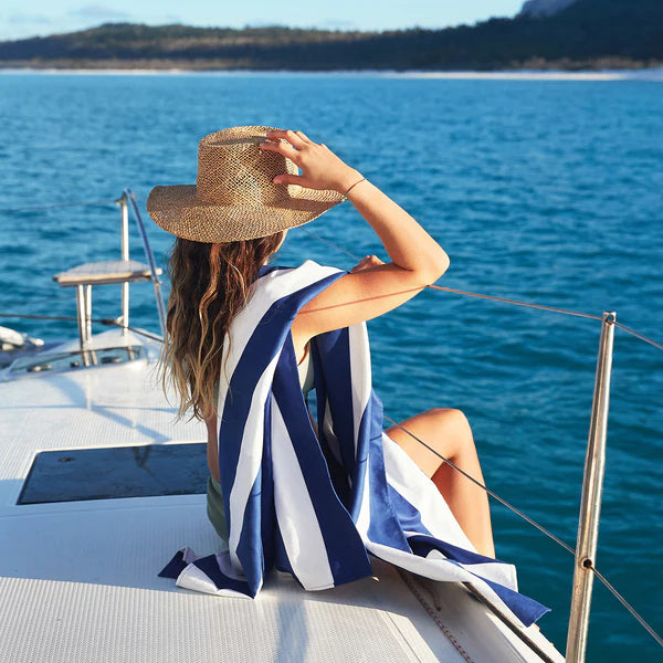 Dock & Bay Quick Dry Towel - Cabana - Whitsunday Navy  Blue – 63" x 35"