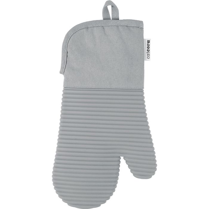 Cat Cora Oven Mitt – Heavyweight Exterior | Quilted Lining | Non-Slip Silicone – Gray