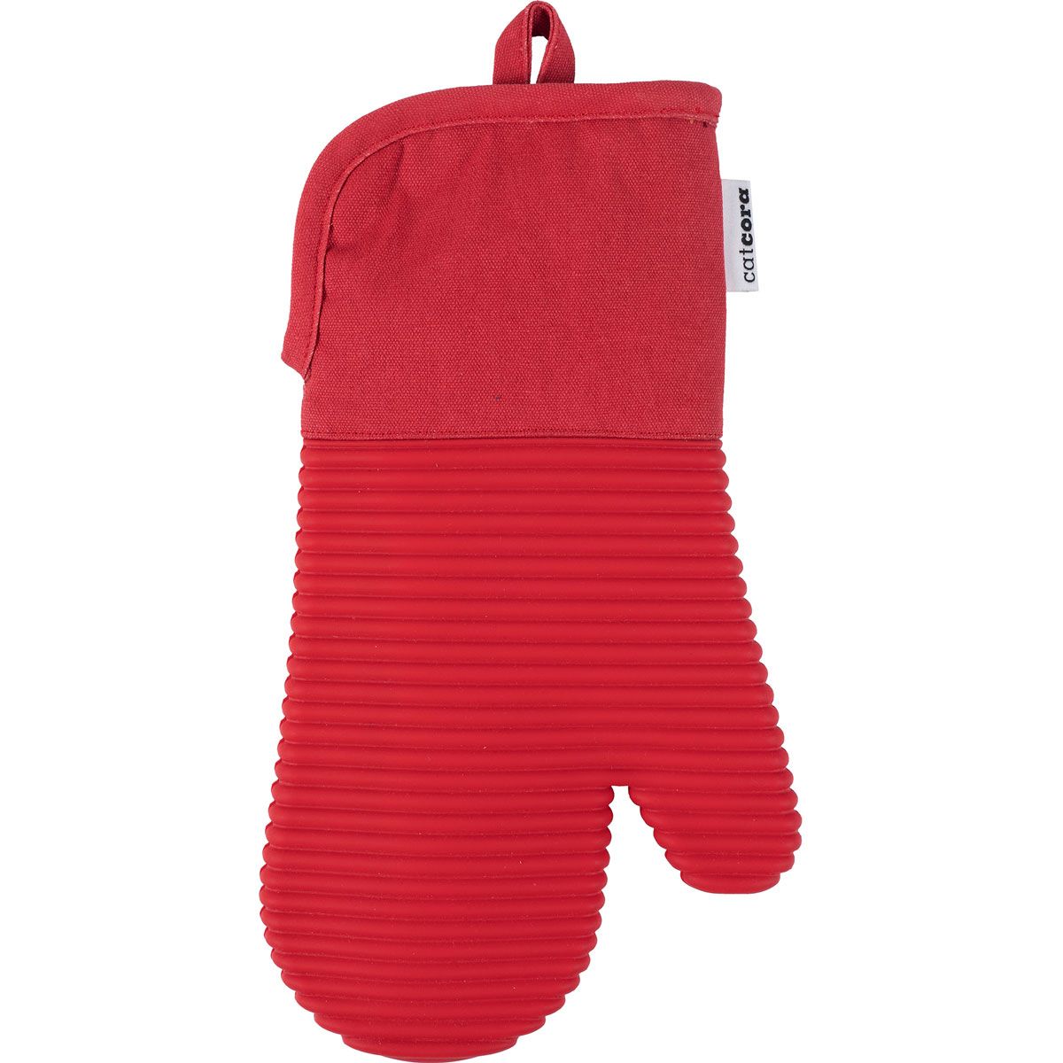 Cat Cora Oven Mitt – Heavyweight Exterior | Quilted Lining | Non-Slip Silicone – Red