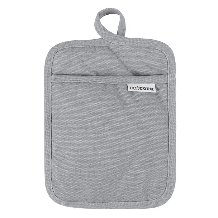 CatCora Pot Holder – Heavyweight Exterior | Quilted Lining | Non-Slip Silicone – Gray