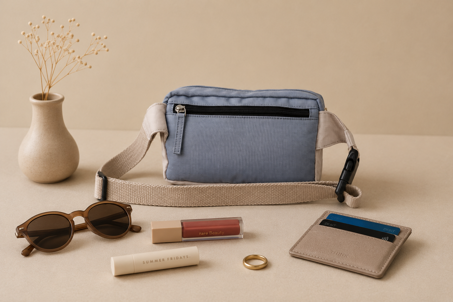 Vent For Change Ocean Recycled Sling Bag – 8" x 5" – Dusty Blue