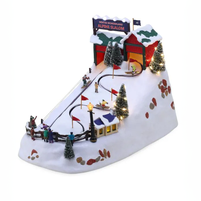 Mr. Christmas Animated Winter Wonderland Alpine Ski Slope – 15"