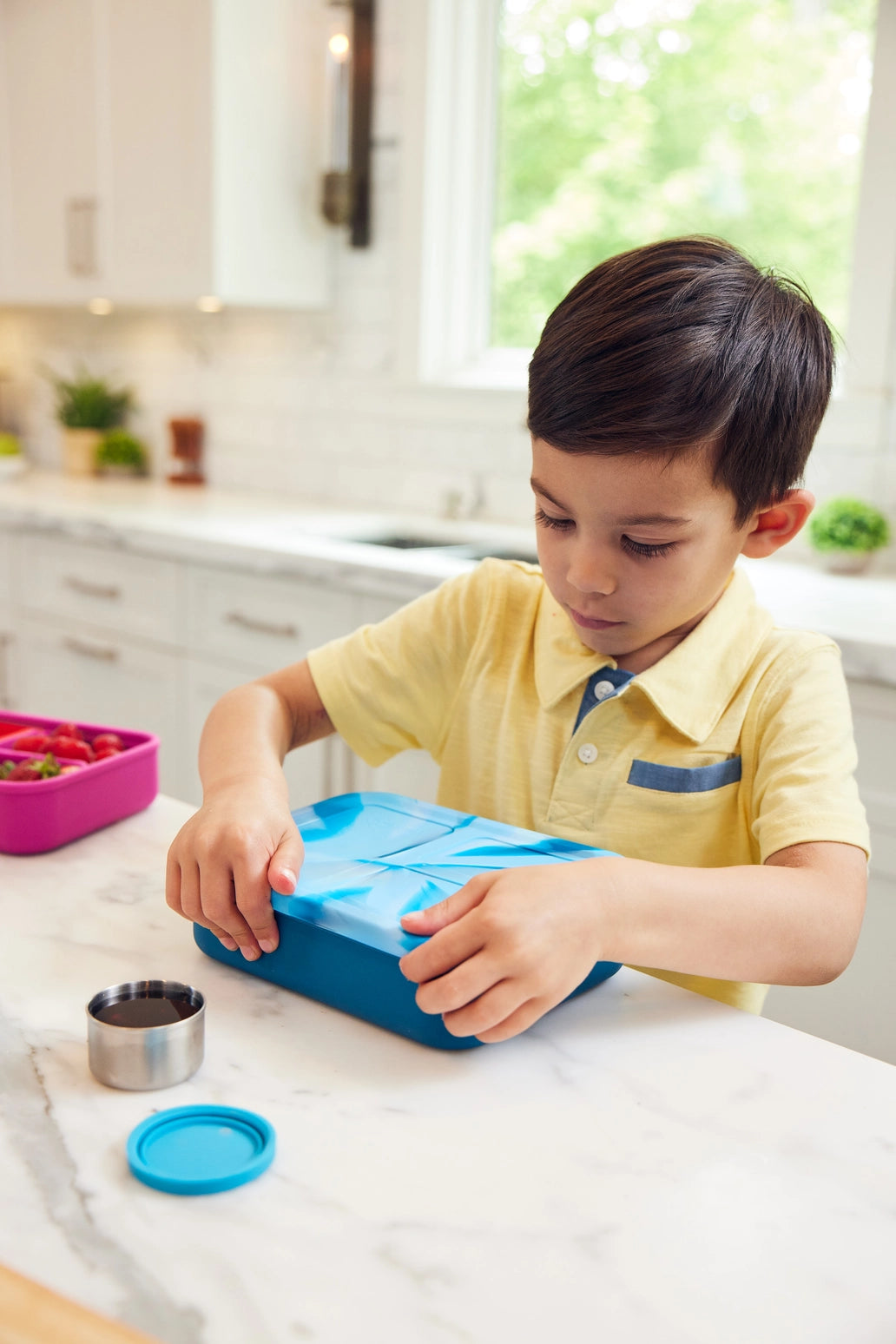 Large Food Grade Silicone Build-a-Bento – 4 Cups –Octopus