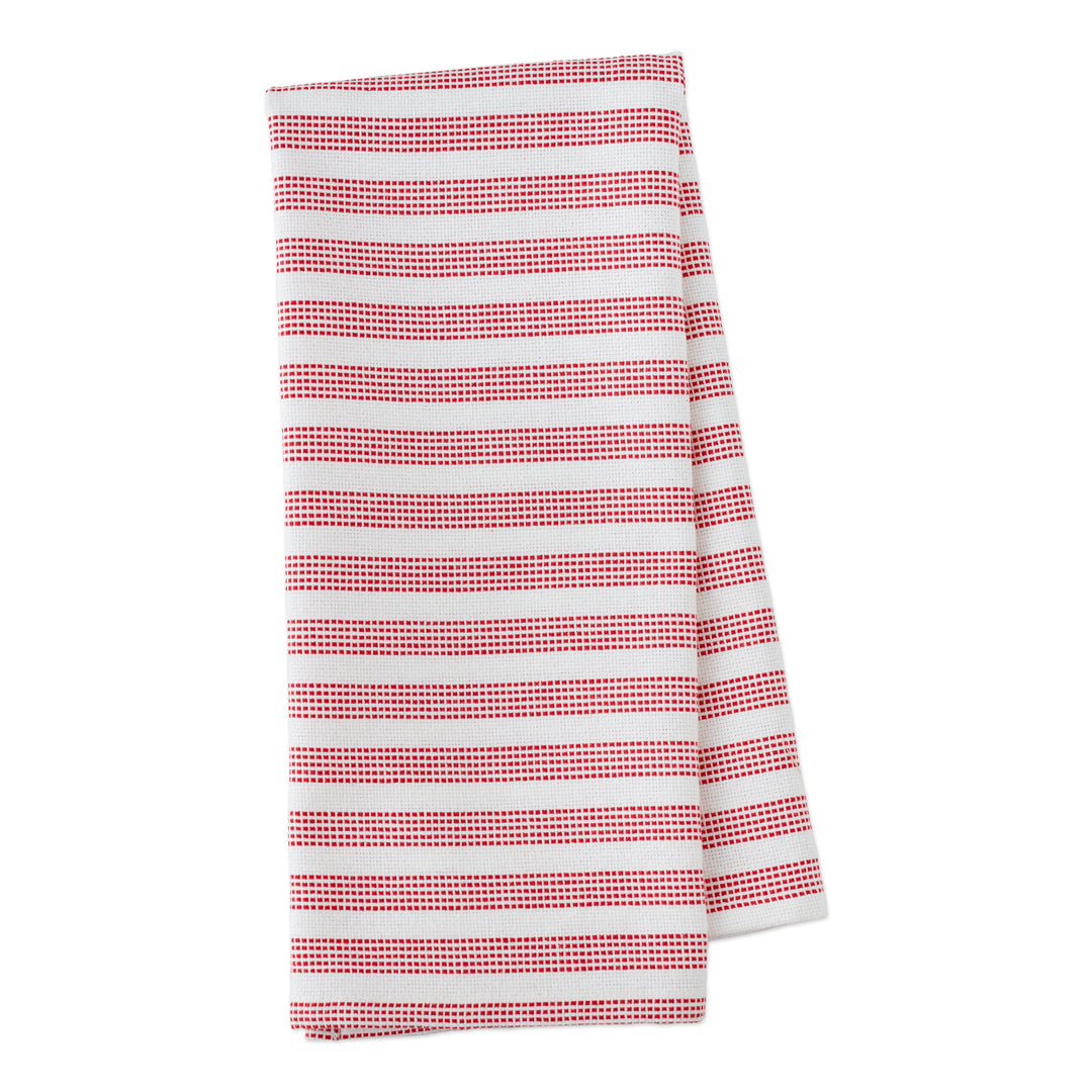 RSVP Woven Dobby Kitchen Towel – 18" x 28" – Red