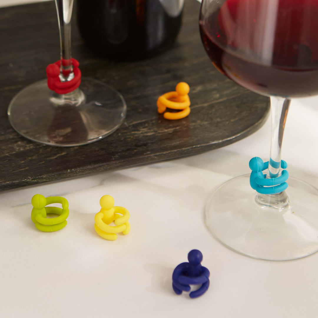 Stemware Silicone Wine Markers – Set of 6