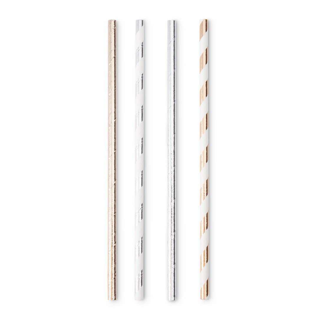 Paper Drinking Straws – Metallic – 100ct