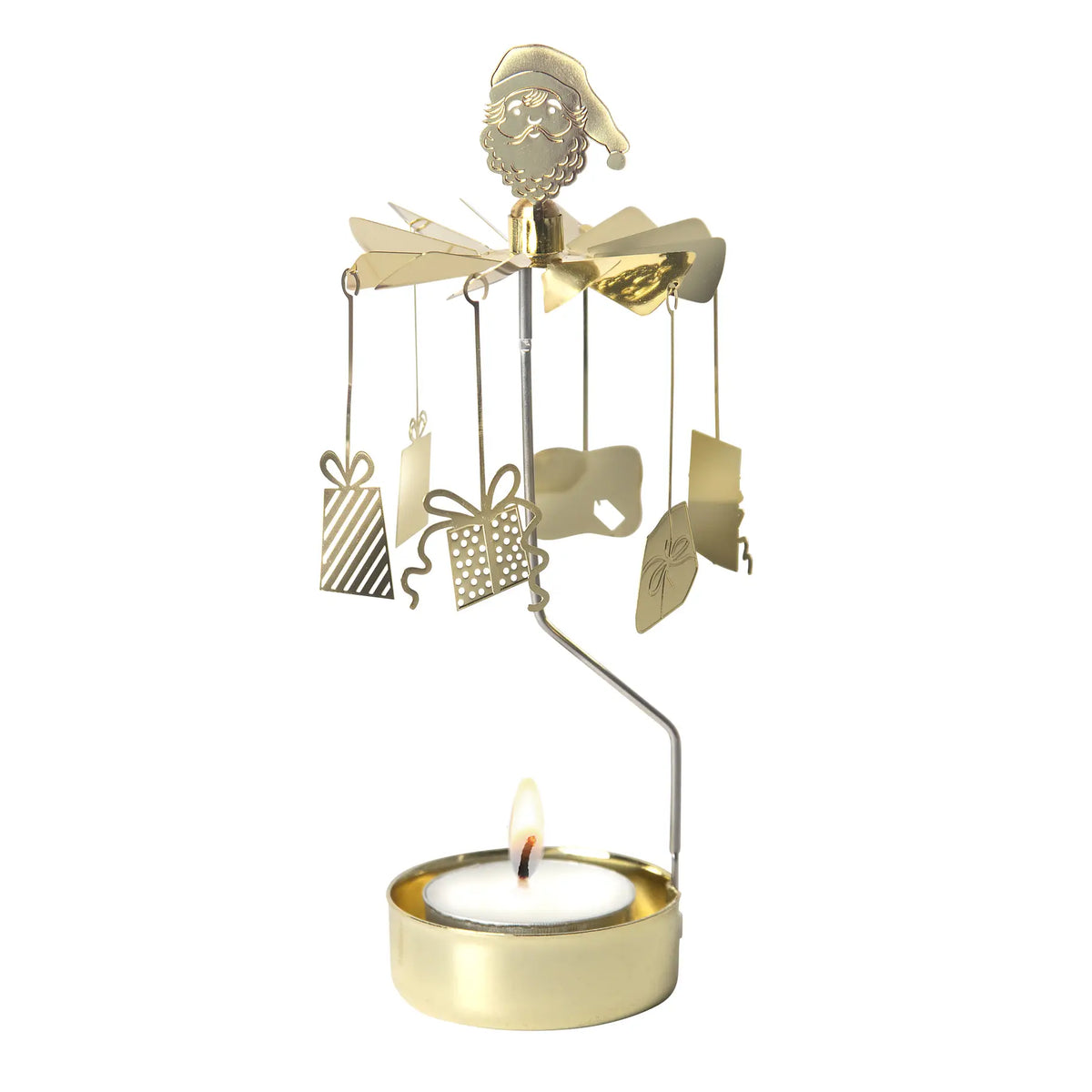 Talla Rotary Tealight Spinning Candle Holder – Merry Christmas – 2.8" x 6.5"