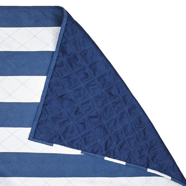 Dock & Bay Waterproof Striped Picnic Blanket - Whitsunday Blue