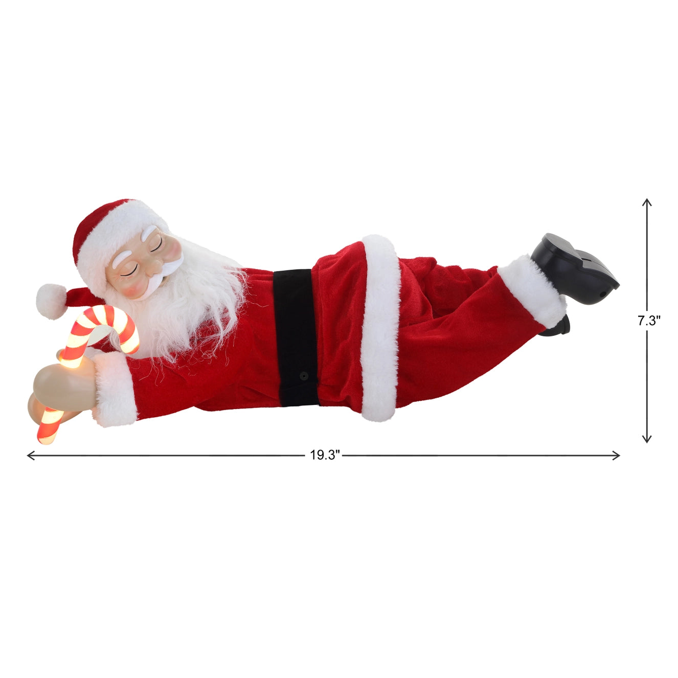 Mr. Christmas Animated Sleeping Santa – 19.3" x 7.5" x 7.3"