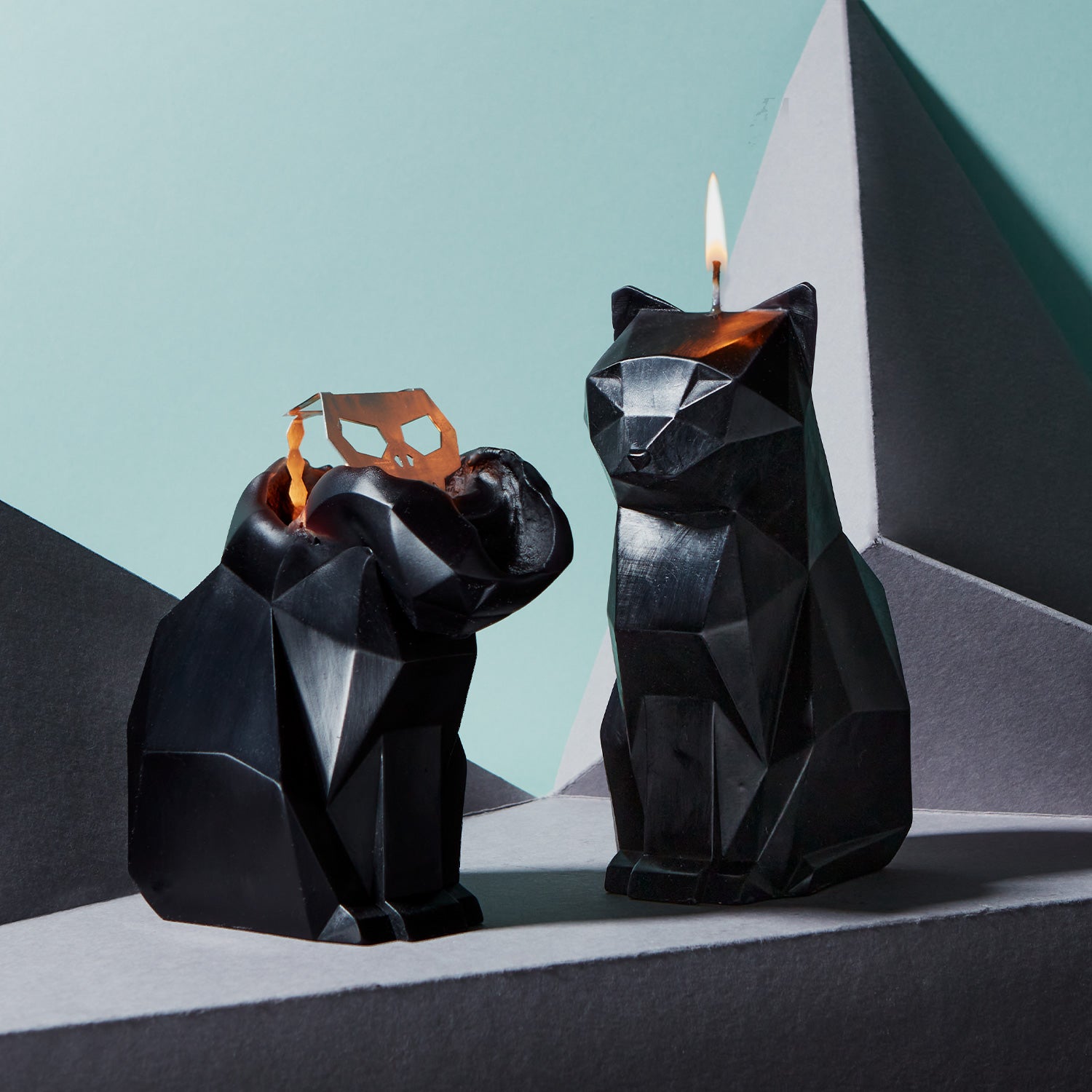 Pyropet Kisa Black Cat Candle With Hidden Skeleton Inside