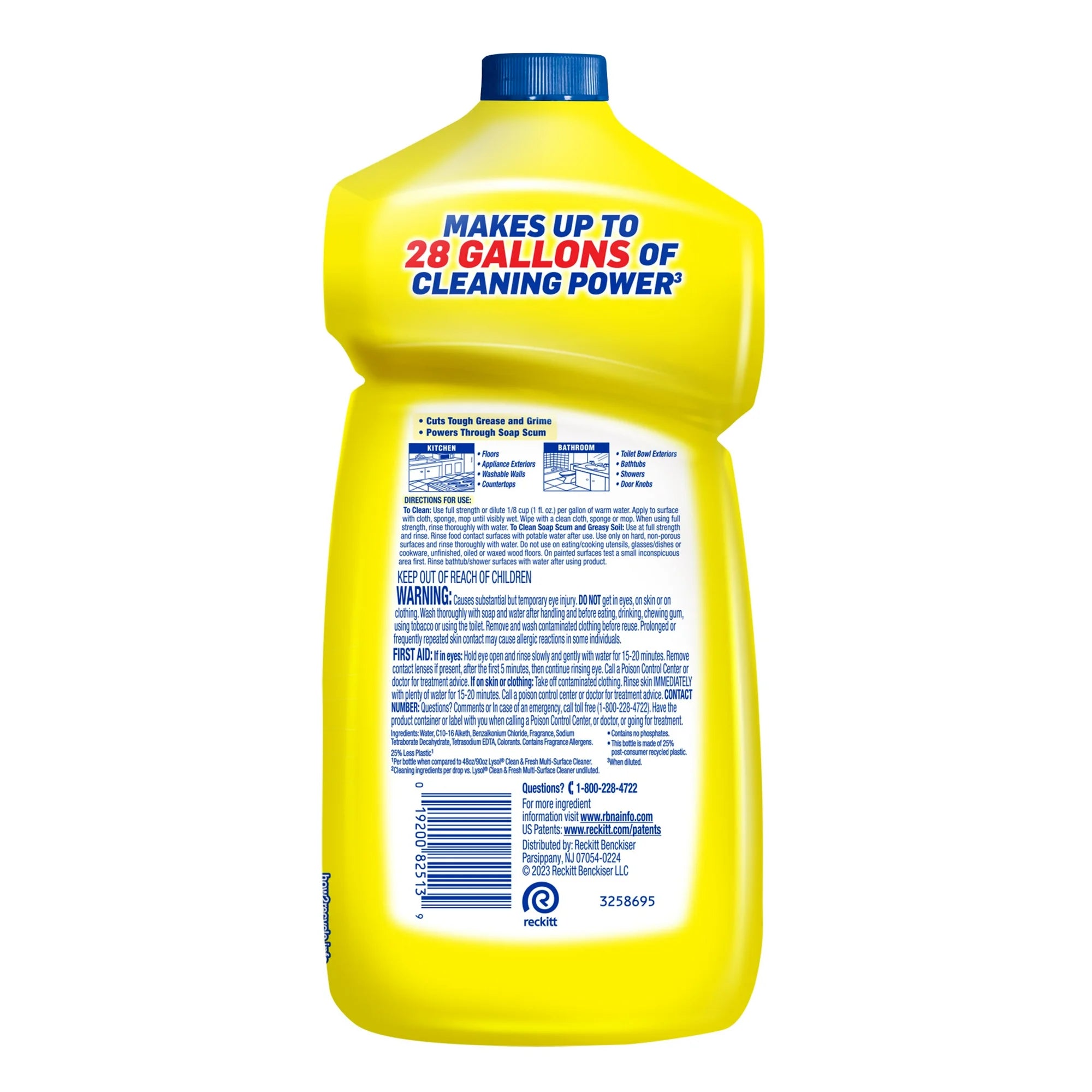 Lysol Multi-Surface Cleaner Concentrate | Sparkling Lemon & Sunflower Scent – 28 oz.