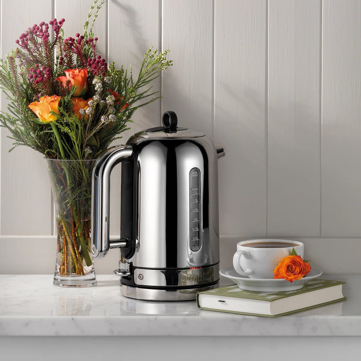 Dualit Classic Quiet Boil Electric Kettle – Polished Stainless Steel – 57 oz