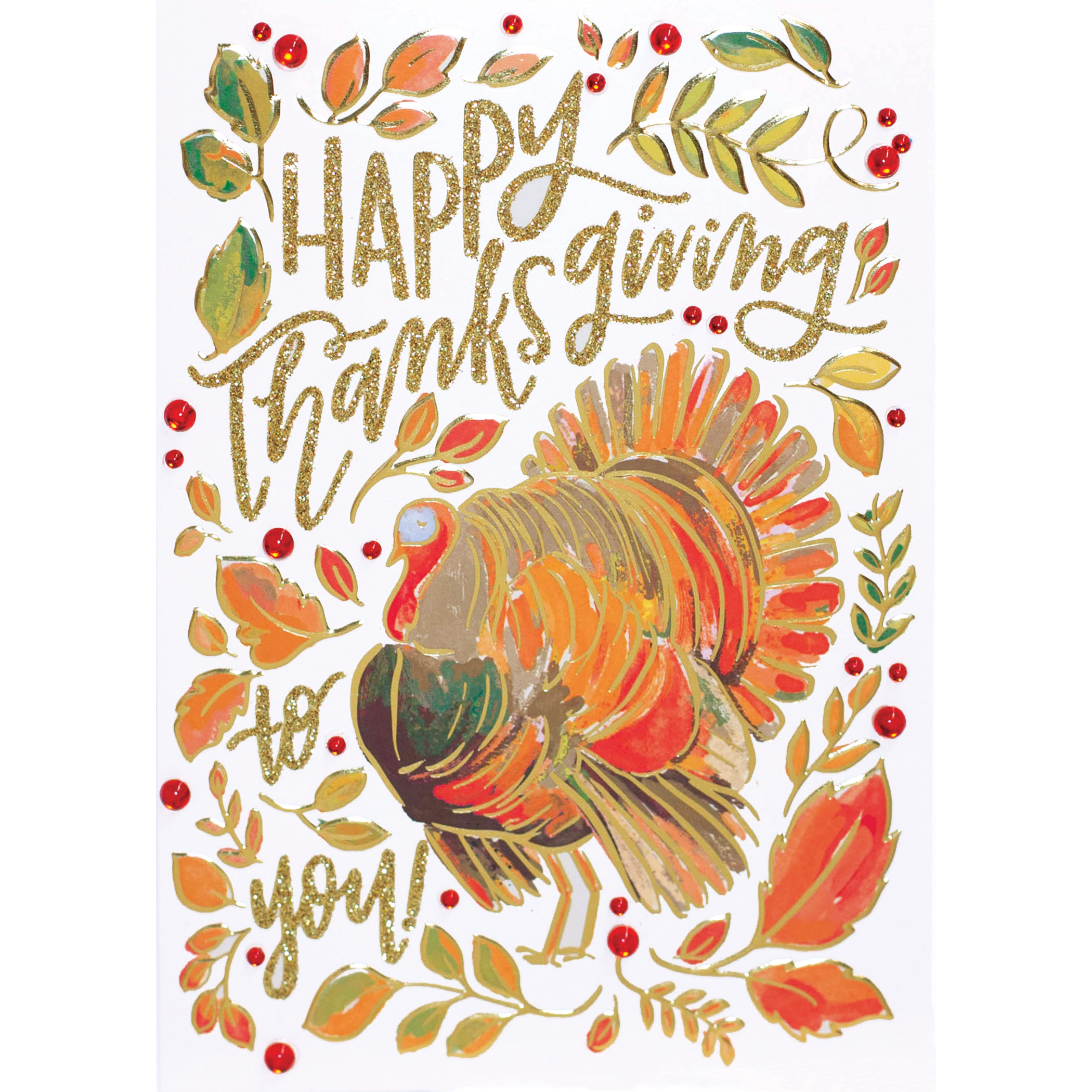 Design Design Watercolor Turkey Greeting Card – 1 Card & 1 Envelope