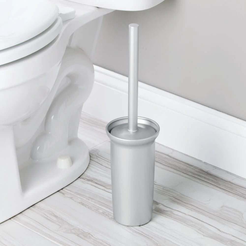 InterDesign Metro Aluminum Toilet Bowl Brush and Canister