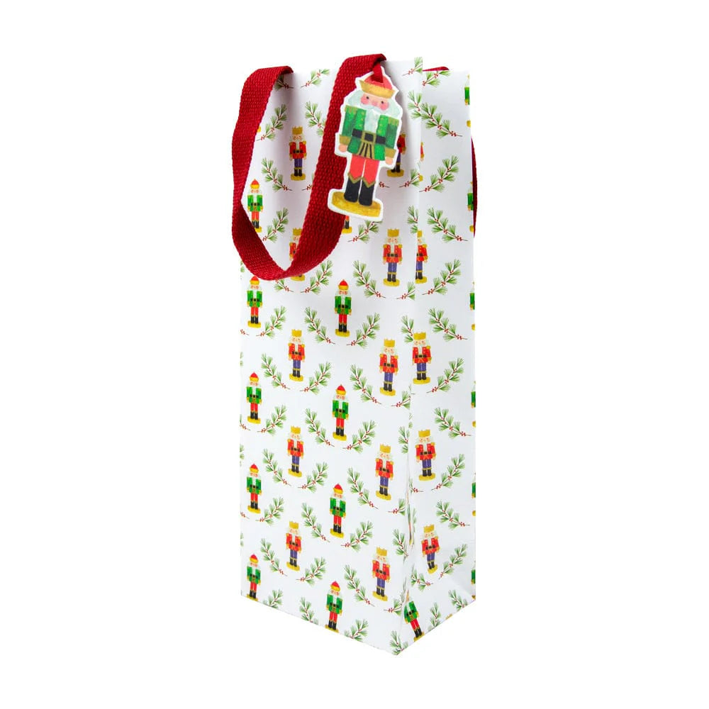 Caspari Little Nutcracker Wine Bottle Gift Bag