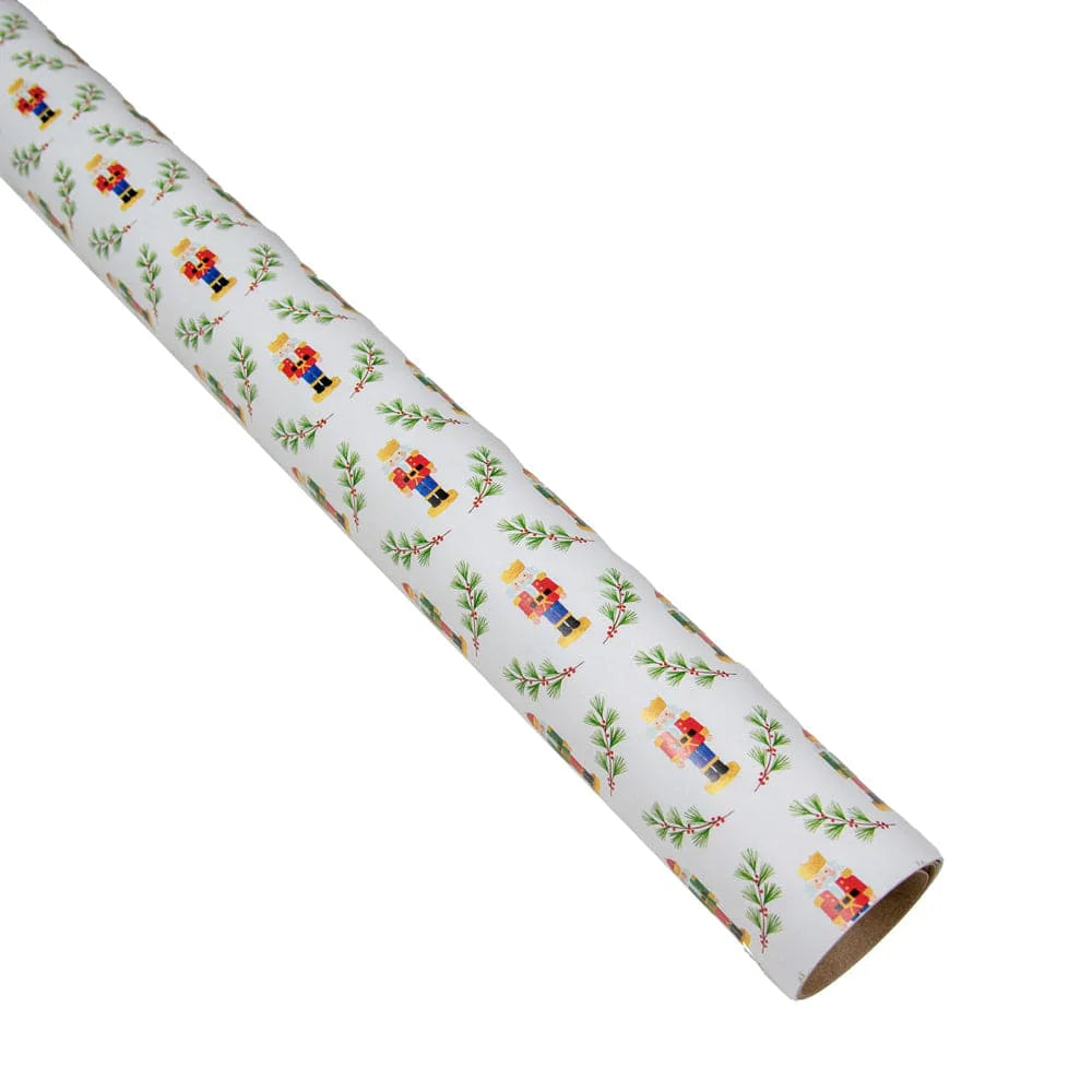 Caspari Little Nutcracker Christmas Gift Wrap Paper - 30" x 8' Roll – Local Delivery Only