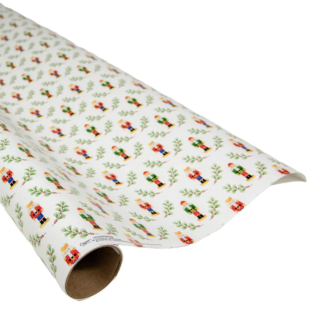 Caspari Little Nutcracker Christmas Gift Wrap Paper - 30" x 8' Roll – Local Delivery Only