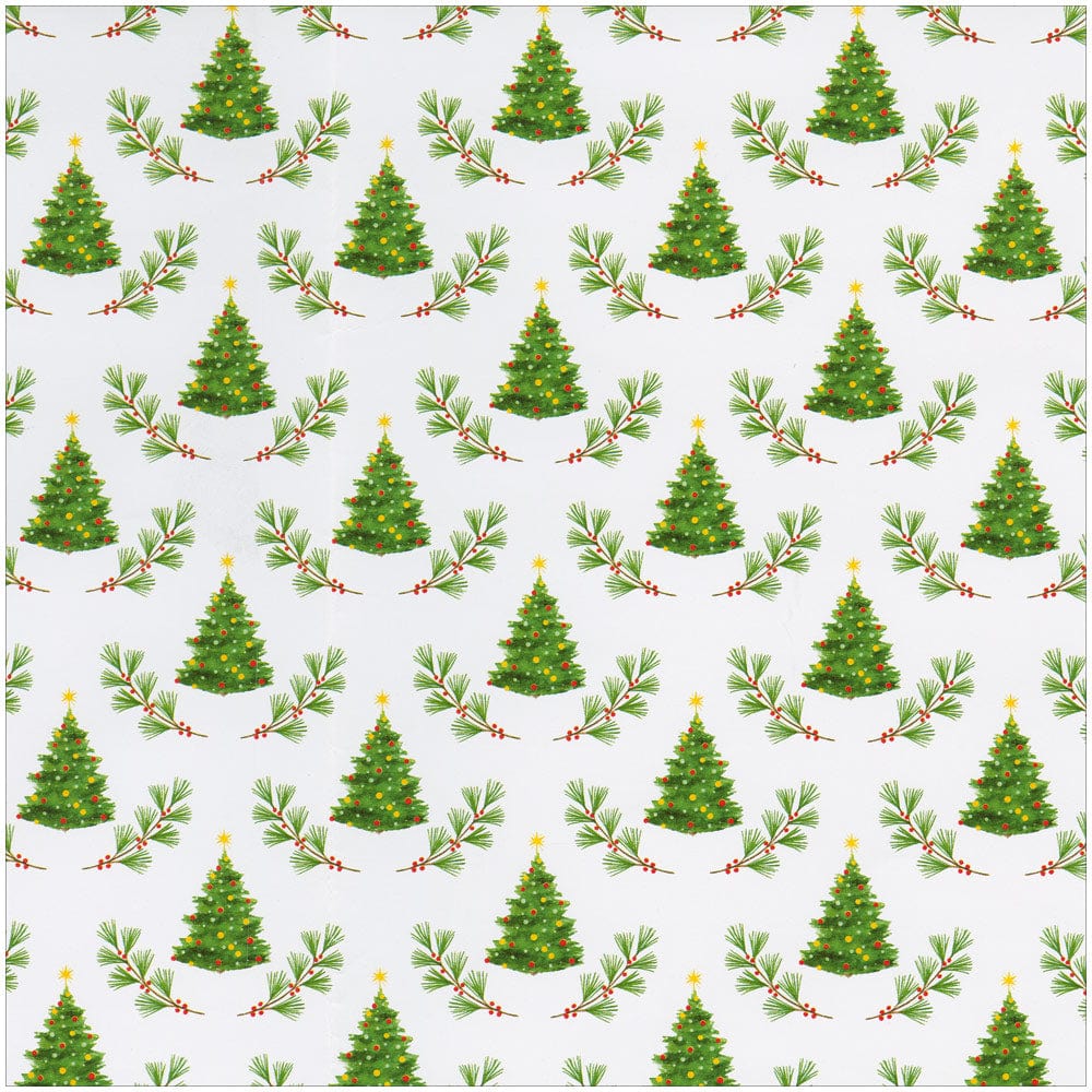 Caspari Little Christmas Trees Gift Wrap Paper - 30" x 8' Roll – Local Delivery Only