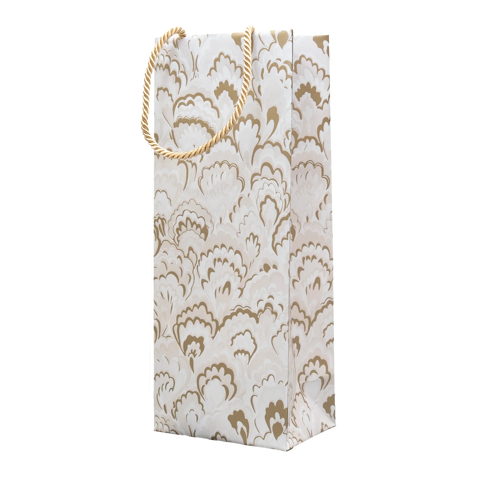 Caspari Marbled Ceramica Silver & Gold Wine Bottle Gift Bag