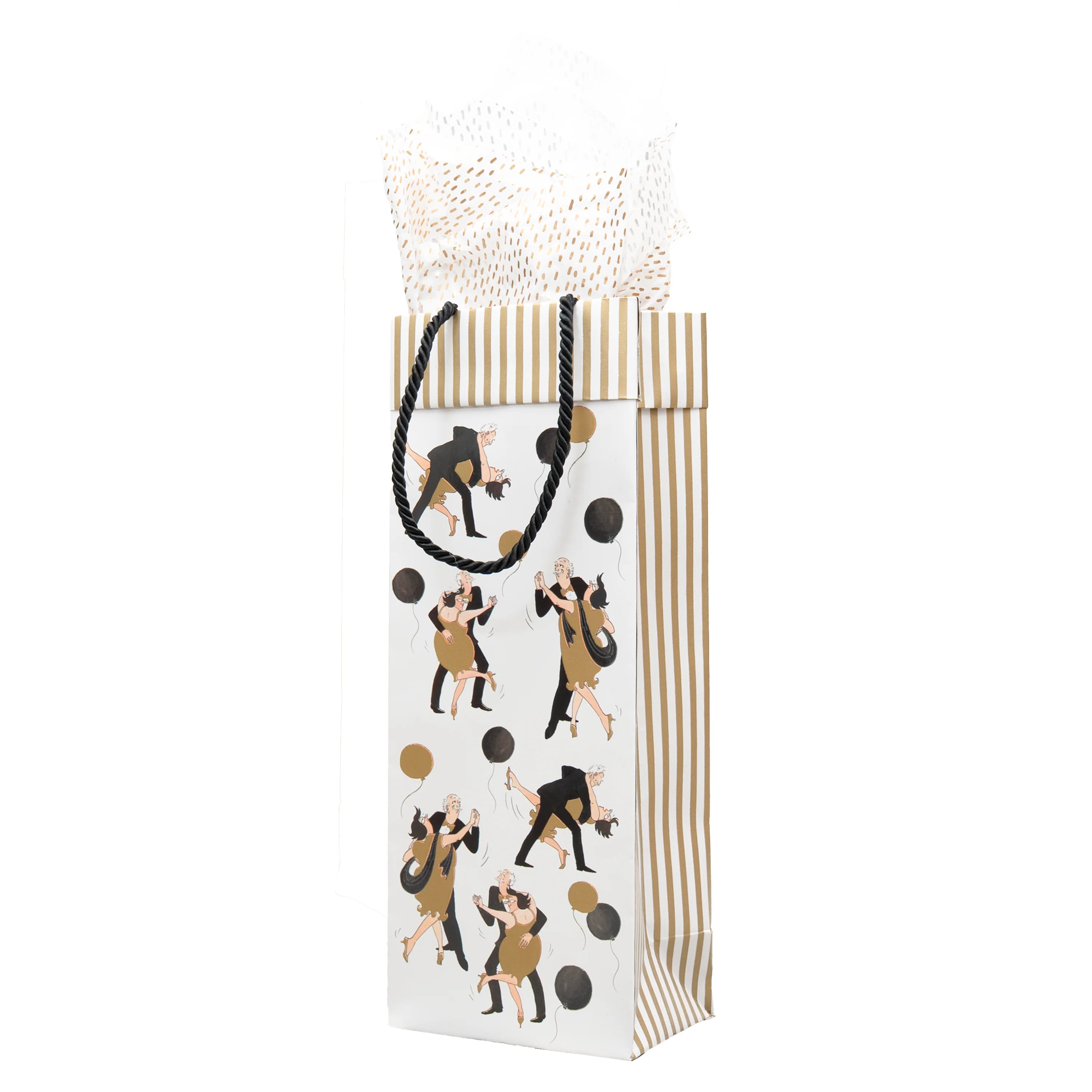 Caspari Boogie Woogie Wine Bottle Gift Bag