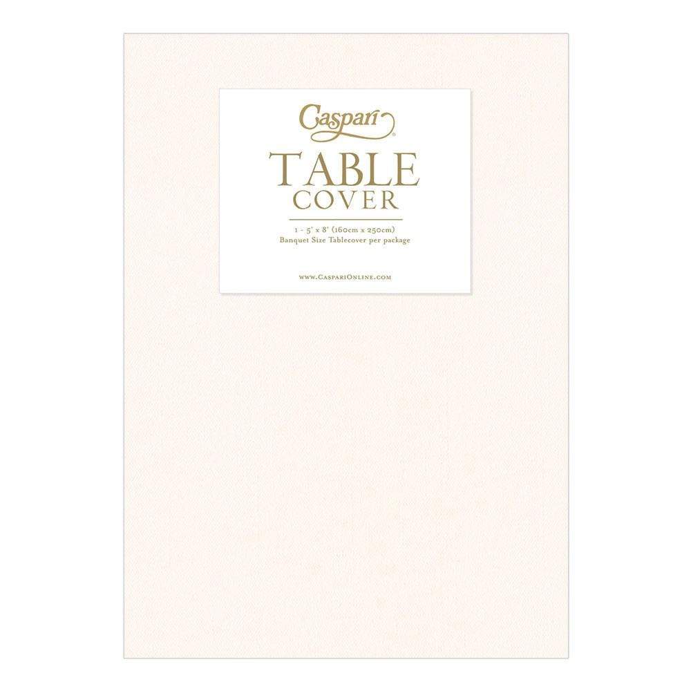 Caspari Solid Paper Linen Tablecloth – Ivory