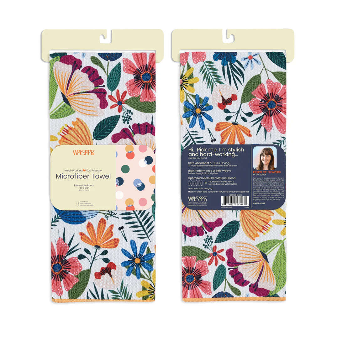 Werkshoppe Microfiber Double Sided Kitchen Towel – Fields Of Flowers
