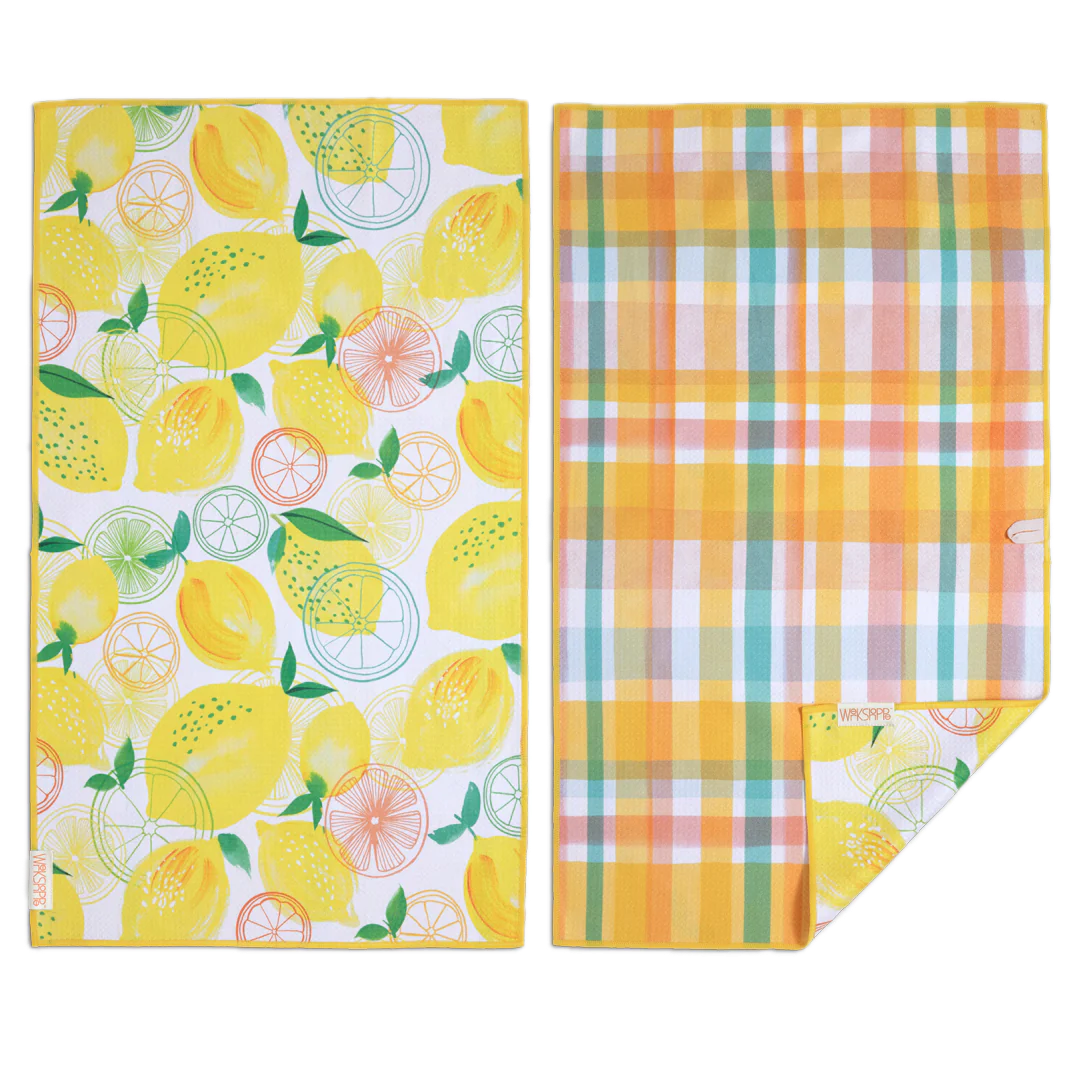 Werkshoppe Microfiber Double Sided Kitchen Towel – Lemon Plaid
