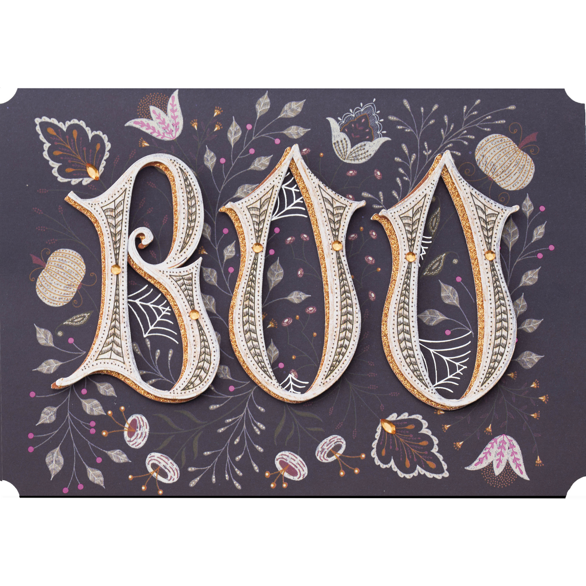Design Design Halloween Boo-Jeweled Greeting Card– 1 Card & 1 Envelope