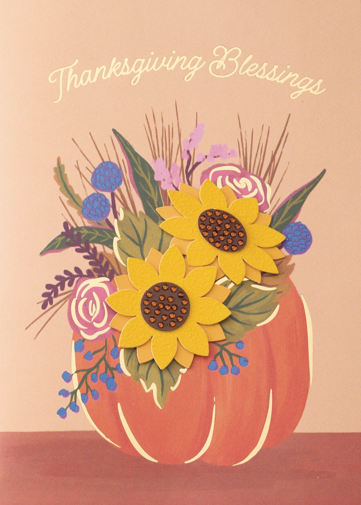 Design Design Handcrafted Greeting Card Thanksgiving Blessings – 1 Card & 1 Envelope