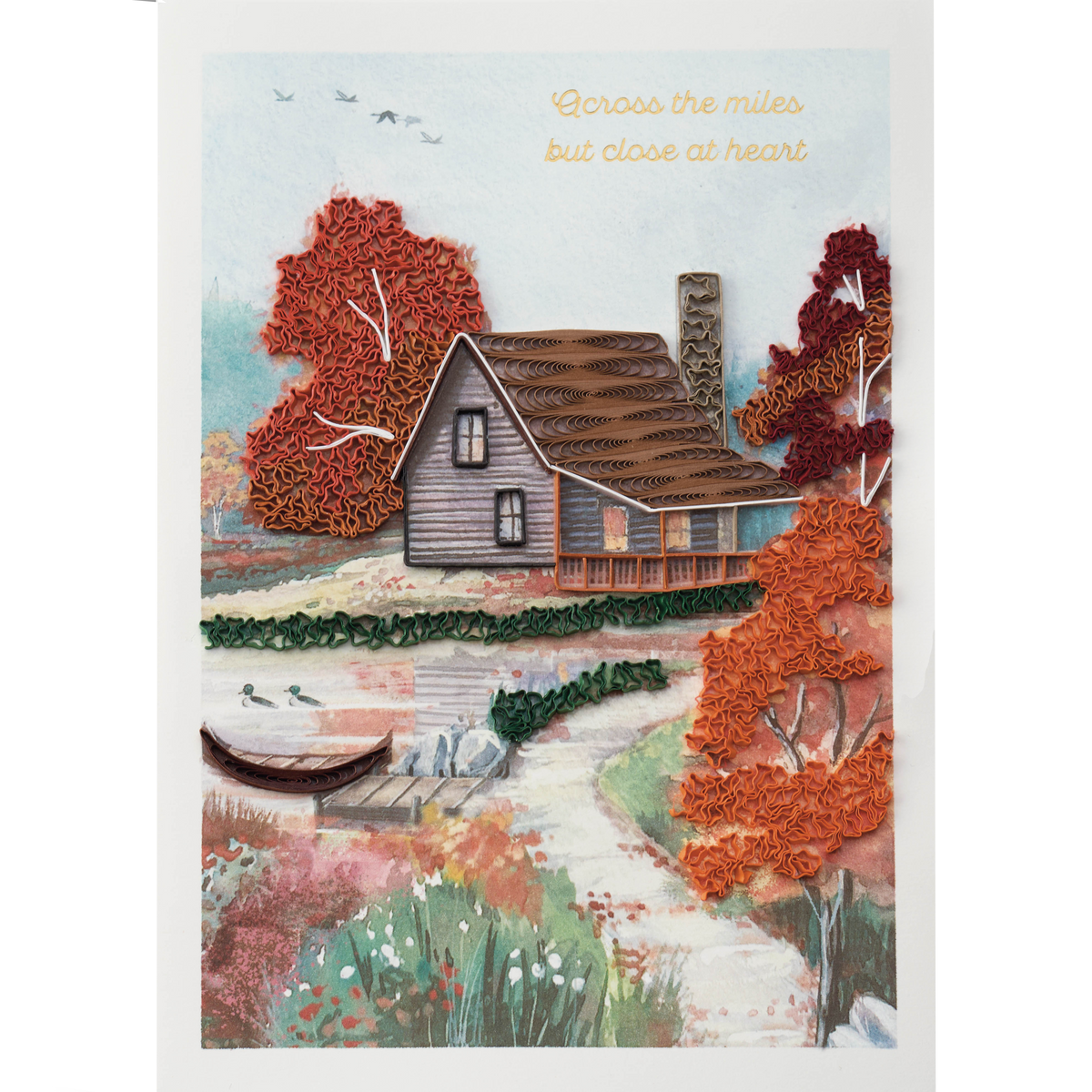Design Design Handcrafted Greeting Card – Cross The Miles  – 1 Card & 1 Envelope
