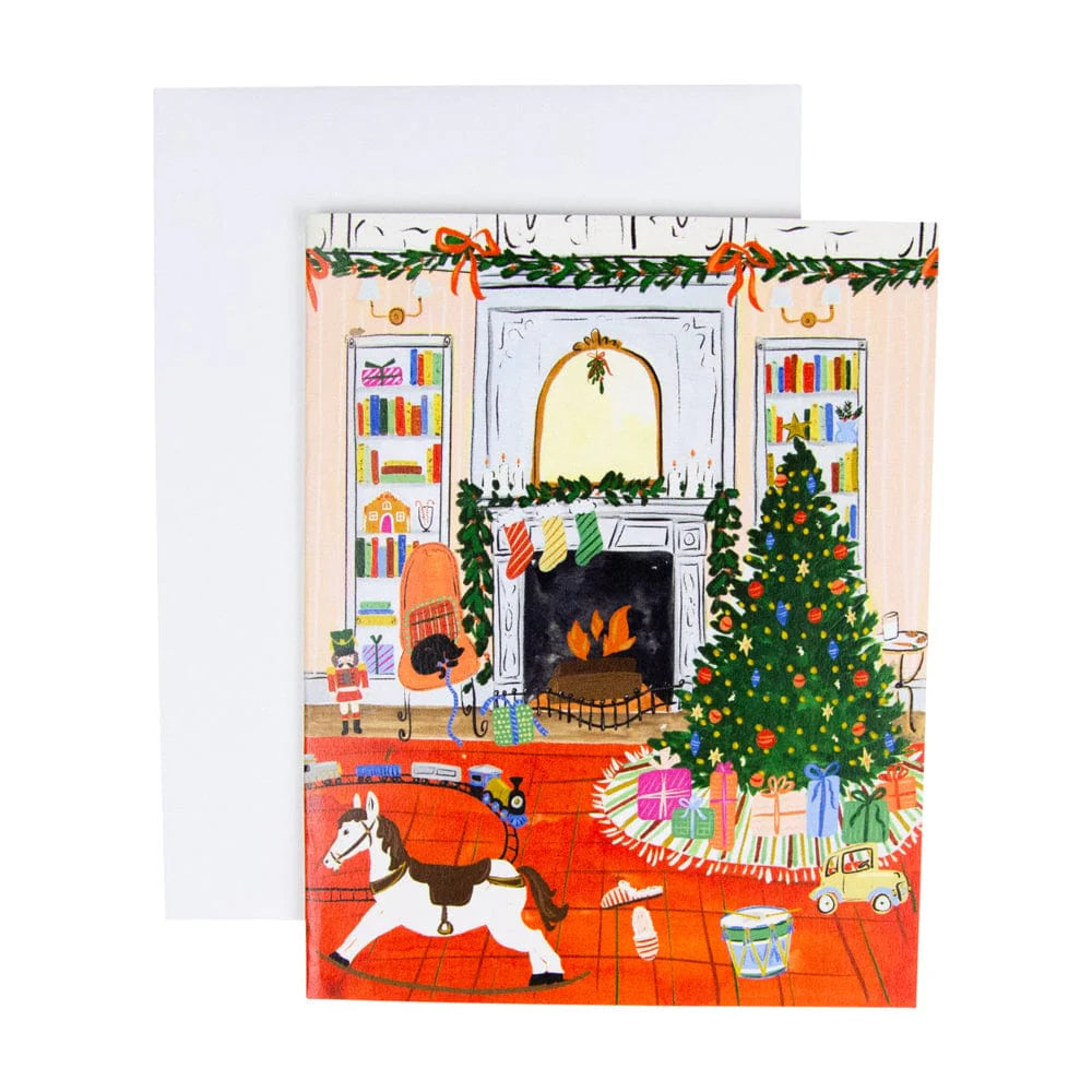 Caspari Christmas At Home Boxed Christmas Cards – 15 Cards/Envelopes