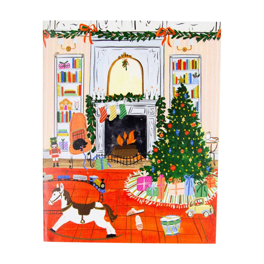 Caspari Christmas At Home Boxed Christmas Cards – 15 Cards/Envelopes