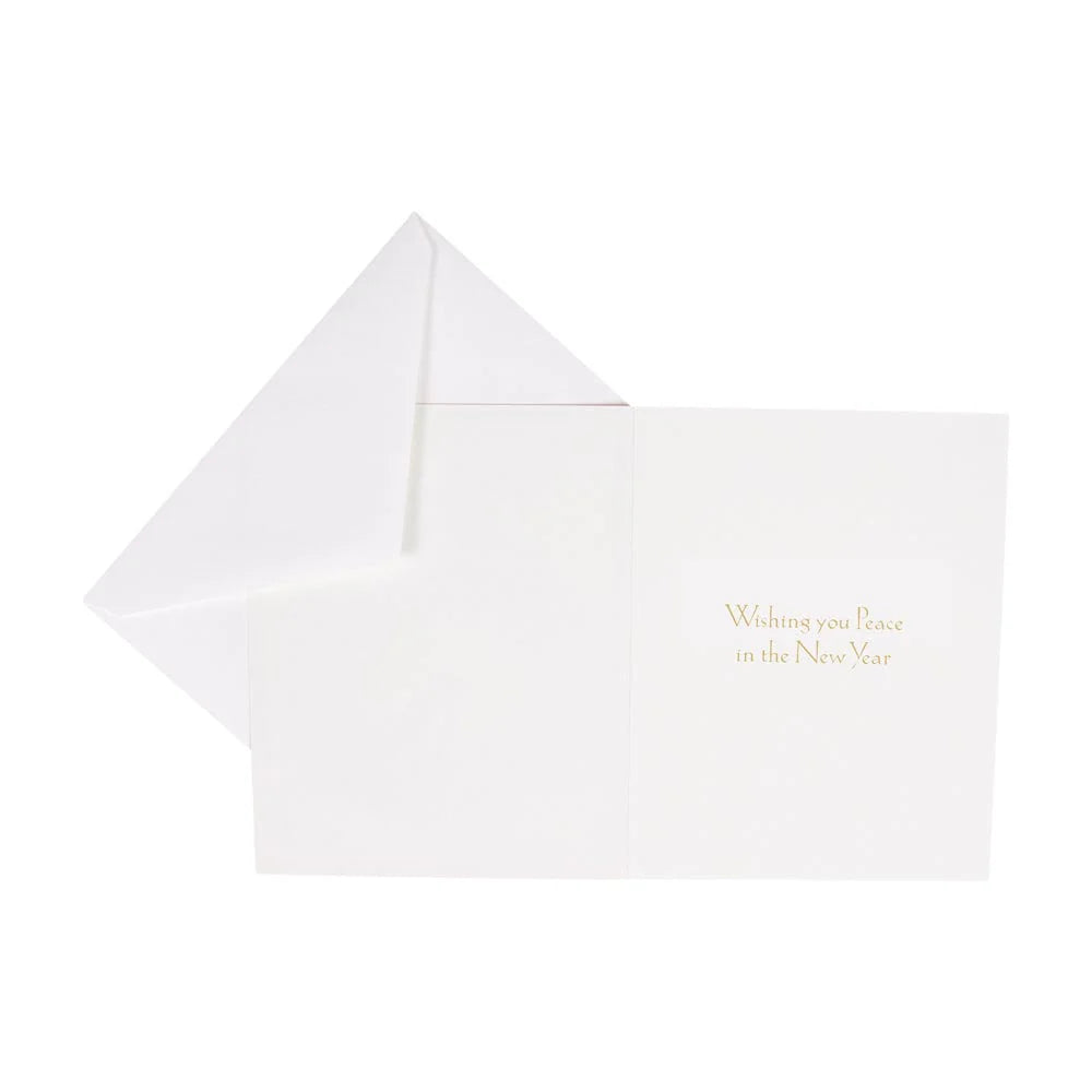 Caspari Two Doves And Peace Boxed Christmas Cards – 15 Cards/Envelopes